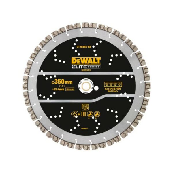 DEWALT TARCZA DIAM.SEG. 350mm ELITE PRĘTY ZBROJ./BETON