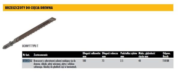 DEWALT BRZESZCZOT DO WYRZYNARKI 100x2