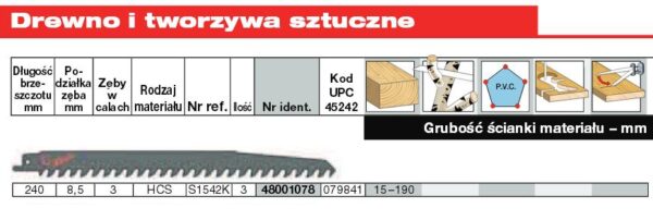 MILWAUKEE BRZESZCZOT DO PIŁY SZABLASTEJ 240/8