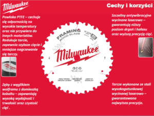 MILWAUKEE PIŁA TARCZOWA 140x20x18z ATB CSB P W - DREWNO - SZYBKIE CIĘCIE