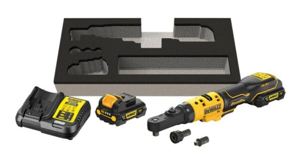 DEWALT GRZECHOTKA 12V DCF500L2G Z ADAPTERAMI 1/4" 3/8" 1/2" HEX 1/4" 2x3