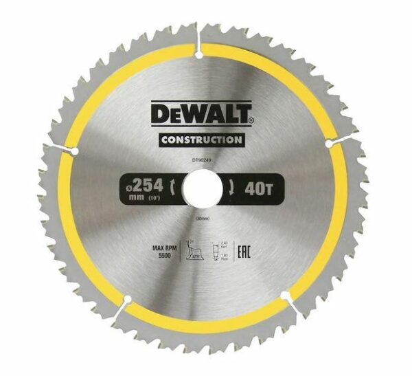 DEWALT PIŁA TARCZ 254x30mm 40z CONSTRUCTION
