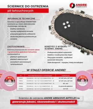 ANDRE ŚCIERNICA DO OSTRZENIA ŁAŃCUCHÓW 145 x 4,7 x 22,2mm CRA60K7VE01 - 35