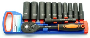 ADLER ZESTAW 1/2" GRZECHOTKA+NASADKI DŁUGIE 12szt. UDAROWE