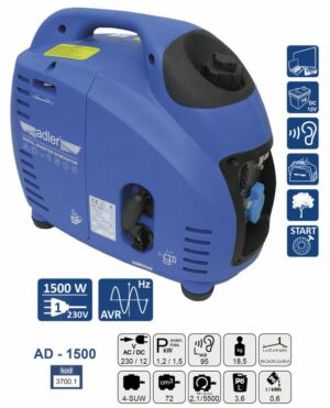 ADLER GENERATOR PRĄDOTWÓRCZY 1,5KW AD-1500 INWENTOROWY...