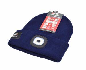 AWTOOLS CZAPKA Z LAMPKĄ LED 80lm GRANATOWA
