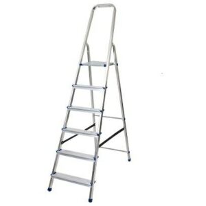 AWTOOLS DRABINA ALUMINIOWA 150kg 6 STOPNI WOLNOSTOJĄCA