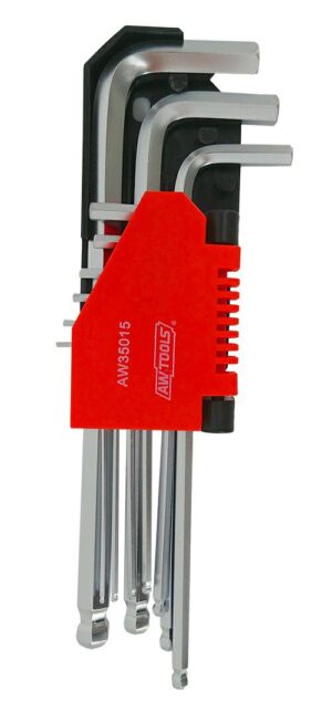 AWTOOLS KLUCZE IMBUSOWE HEX /1,5-10,0mm/ 9szt. KULA BLACK LINE