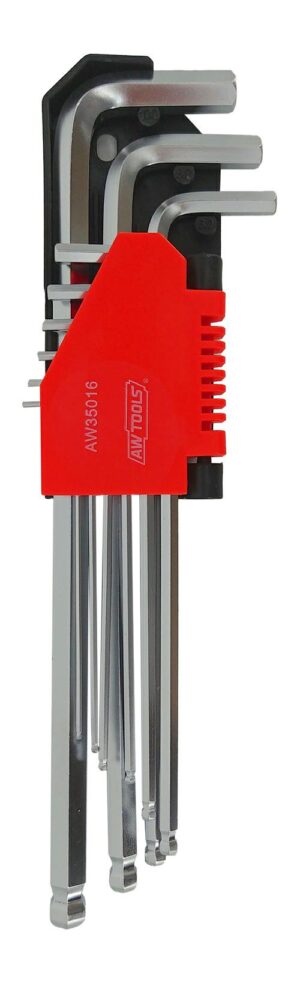 AWTOOLS KLUCZE IMBUSOWE HEX /1,5-10,0mm/ 9szt. KULA DŁUGIE BLACK LINE