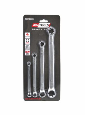 AWTOOLS KLUCZ OCZKOWY TORX E6-E24 4cz. BLACK LINE