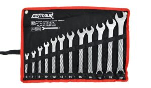 AWTOOLS KLUCZ PŁASKO-OCZKOWY KPL.12szt. /6mm-22mm/ BLACK LINE
