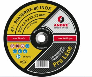 ANDRE TARCZA DO METALU 230 x 2,0mm INOX PRO LINE 95A36RBF